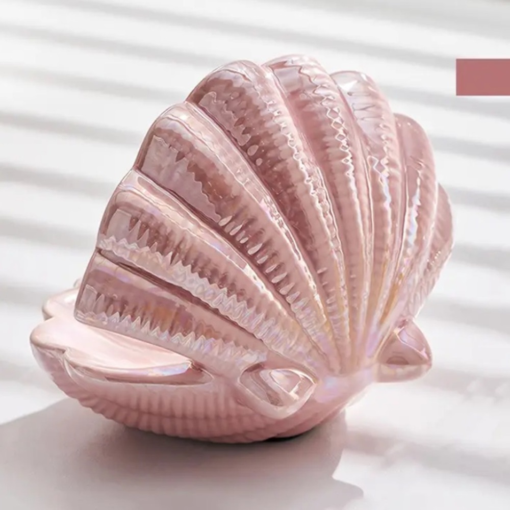Pink Ceramic Shell Jewelry Display - Picture 3 of 4